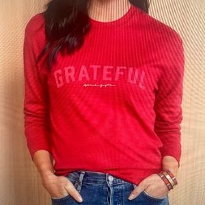 Spiritual Gangster "Grateful" hot pink sweater